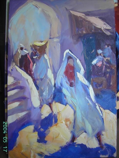 Painting titled "la medina" by Qodaid, Original Artwork