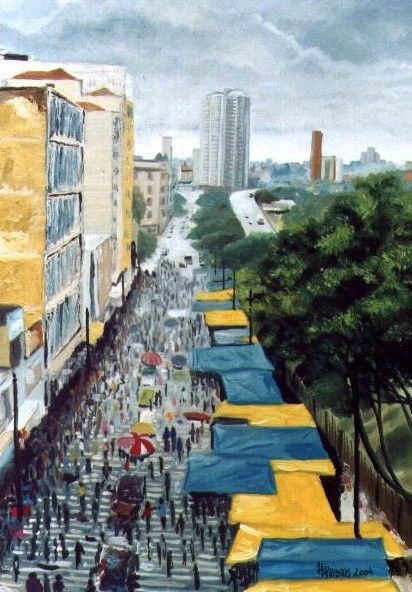 Painting titled "Rua General Carneiro" by Fanaviskas, Original Artwork