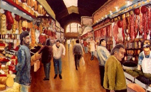 Painting titled "Mercado Municipal" by Fanaviskas, Original Artwork