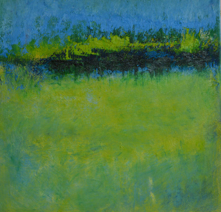 Malerei mit dem Titel "Yellow Pond" von R. Fancher Brinkmann, Original-Kunstwerk, Acryl