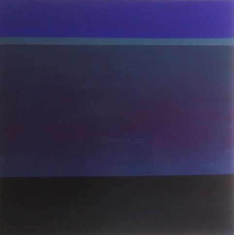 Malarstwo zatytułowany „Du bleu au noir” autorstwa Pascal Fancony, Oryginalna praca, Akryl Zamontowany na Drewniana rama nos…