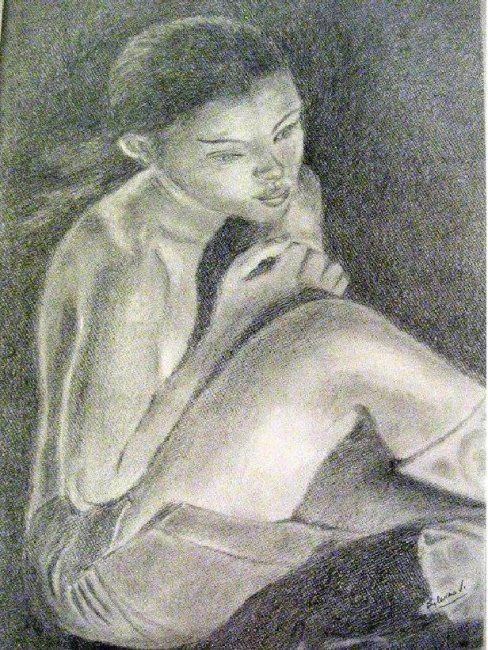 Drawing titled "Mujer..." by Silvina Villafañe, Original Artwork, Other
