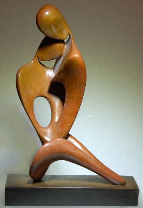 Sculpture titled "Nous deux" by Fanjol, Original Artwork, Bronze