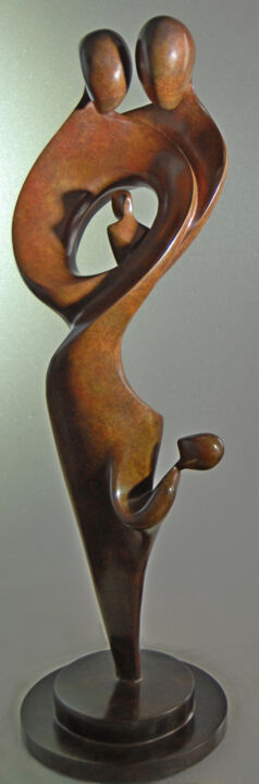Sculpture intitulée "Descendances" par Fanjol, Œuvre d'art originale, Bronze