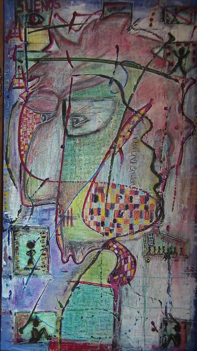 Peinture intitulée "Influences" par Fannie Lagarta, Œuvre d'art originale, Pastel