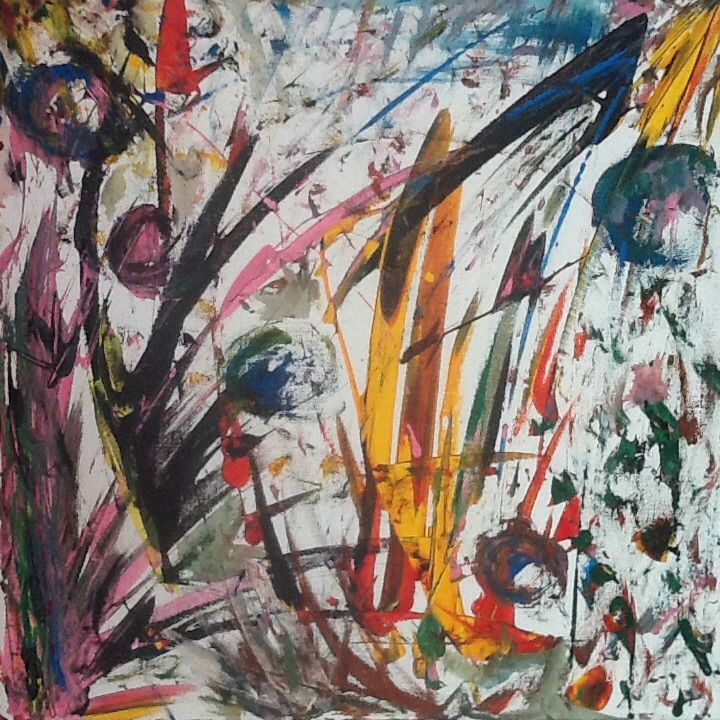 Painting titled "Wild Garden" by Fanny Touchet, Original Artwork, Acrylic