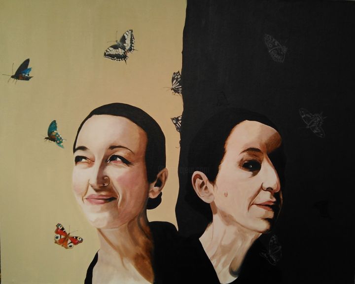 Peinture intitulée "les 2 Sabines" par Fanny Verne De Smyter, Œuvre d'art originale, Acrylique