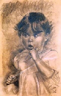 Pintura intitulada "eu quando era peque…" por Fanny Vieira, Obras de arte originais