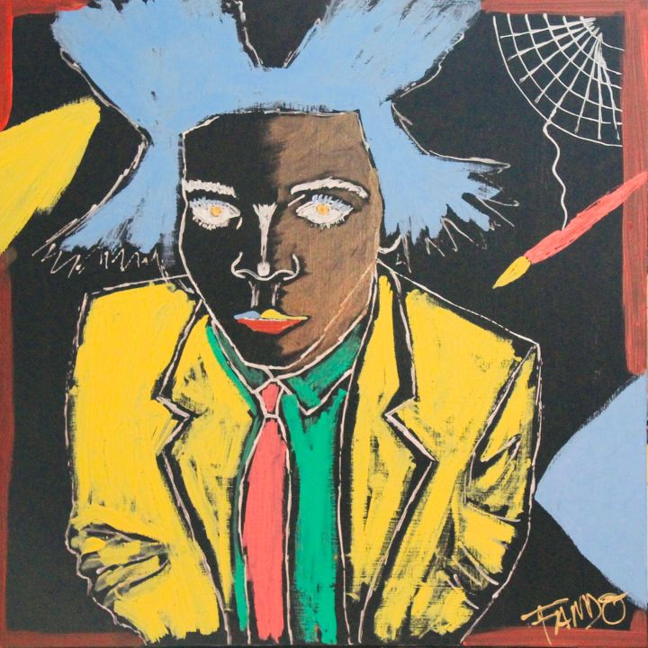 Painting titled "Basquiat" by Fanny Lorenzetti, Original Artwork