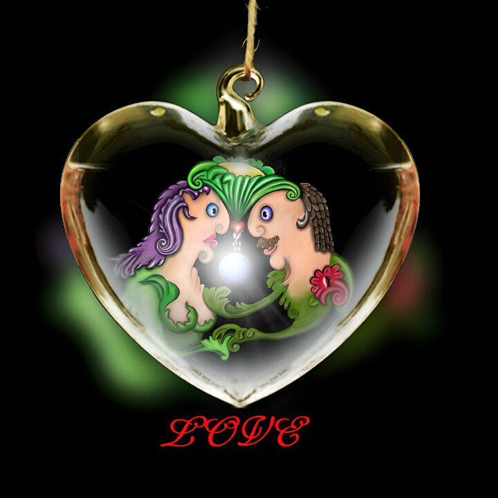 Digital Arts titled "love&loves" by Fantastic-Art, Original Artwork, Digital Painting