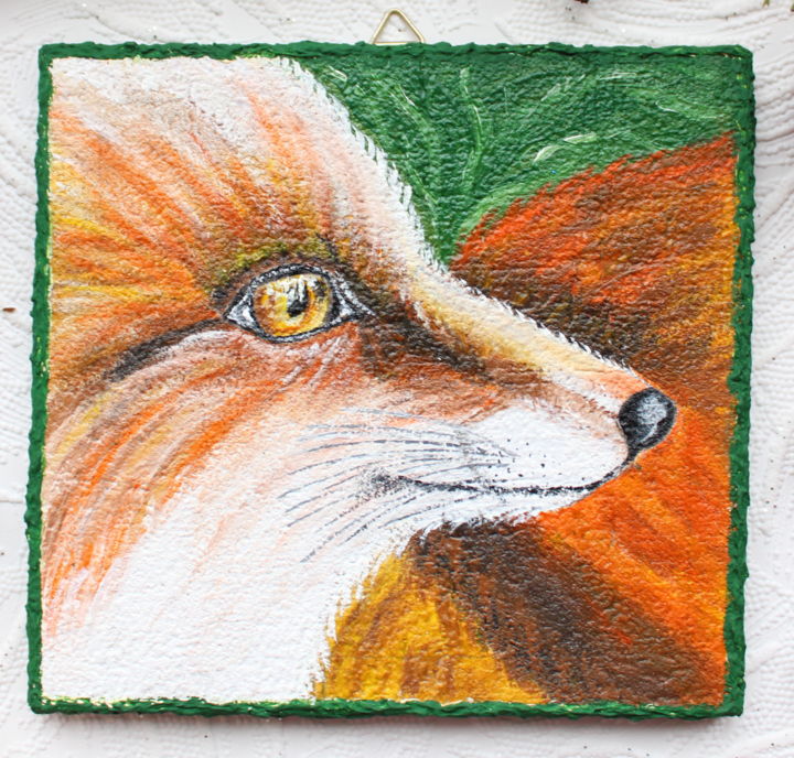Картина под названием "FOX ART painting or…" - Nadiia Morokhovets, Подлинное произведение искусства, Акрил