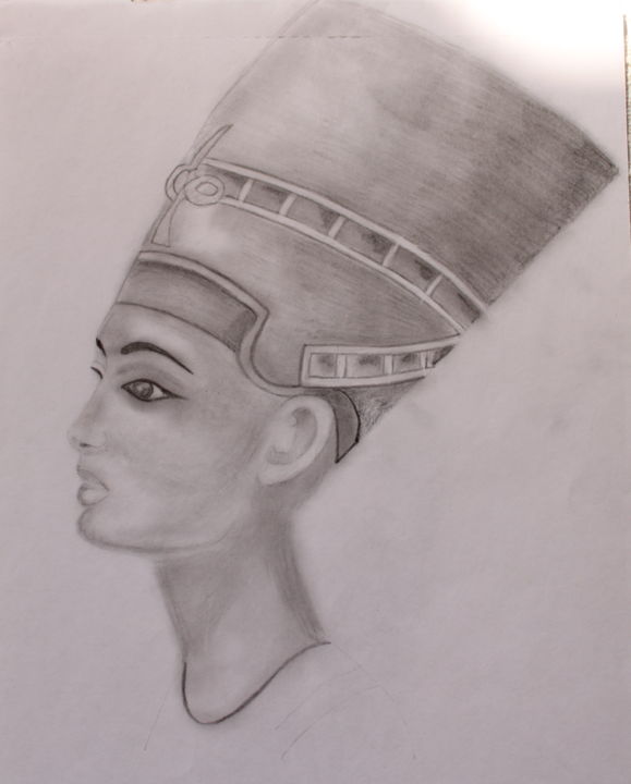 Drawing titled "Nefertiti art graph…" by Nadiia Morokhovets, Original Artwork, Graphite