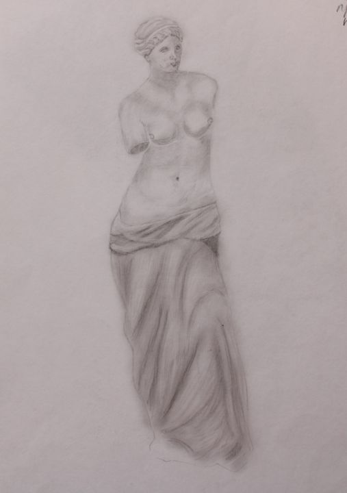 Drawing titled "Venus graphite sket…" by Nadiia Morokhovets, Original Artwork, Graphite