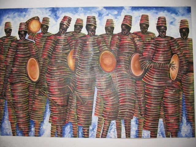 Malerei mit dem Titel "Rythym Harmony" von Joseph Kwaw Besoabewie, Original-Kunstwerk, Öl