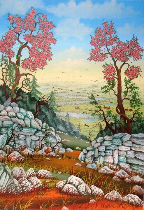 Peinture intitulée "Proljece (Spring)" par Tihomir Ivancan, Œuvre d'art originale, Huile