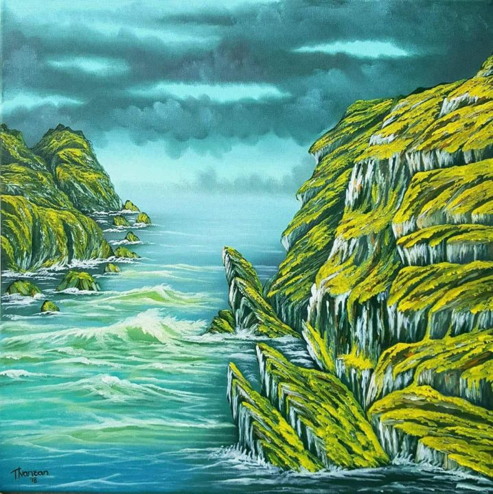 Malerei mit dem Titel "Klisure (Cliffs)" von Tihomir Ivancan, Original-Kunstwerk, Öl