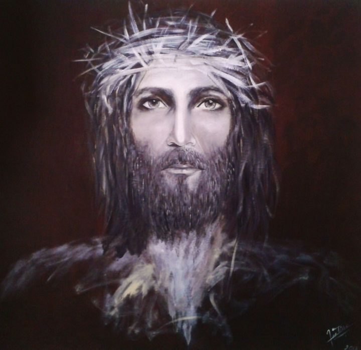 Painting titled "Le Christ" by Fantine, Original Artwork, Other