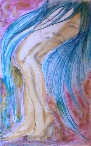 Painting titled "elles mes jambes" by Free Butterfly, Original Artwork