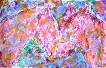 Painting titled "amour abstrait" by Free Butterfly, Original Artwork
