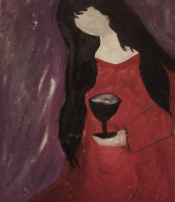 Painting titled "The Cup of the queen" by Farah Rashed, Original Artwork, Acrylic