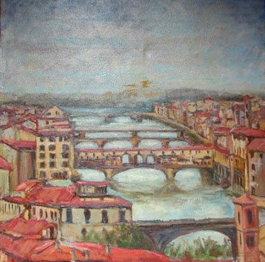 Peinture intitulée "Firenze" par Luciano-Gaston Faraoni, Œuvre d'art originale