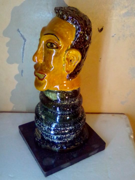 Sculpture intitulée "bahloul" par Farej, Œuvre d'art originale, Argile