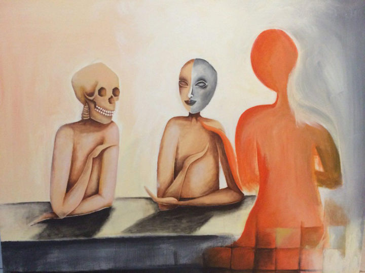 Painting titled "Interaction and Con…" by Fariba Taheri Esnaashari, Original Art, Acrylic