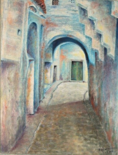 Painting titled "Ancienne ruelle de…" by Farida Benmahmoud, Original Artwork