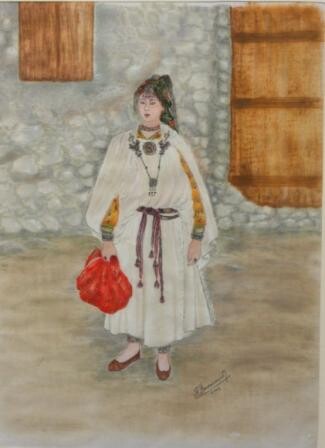 Painting titled ""L'Axellel" Kabylie…" by Farida Benmahmoud, Original Artwork