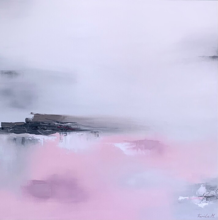 Картина под названием "A purple sea" - Farida Mulasanova, Подлинное произведение искусства, Масло Установлен на Деревянная р…