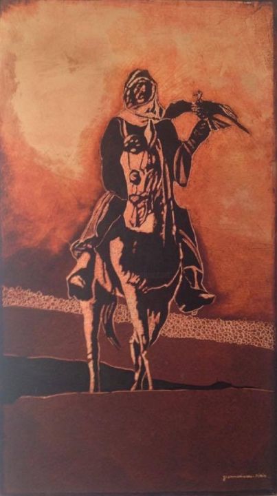 Peinture intitulée "le chasseur" par Farid, Œuvre d'art originale,