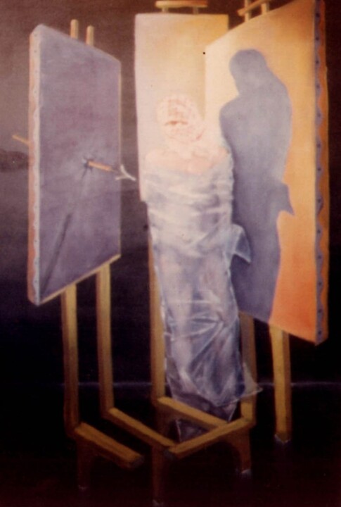 Peinture intitulée "Artiste restreint" par Faris Al-Rawi, Œuvre d'art originale, Huile