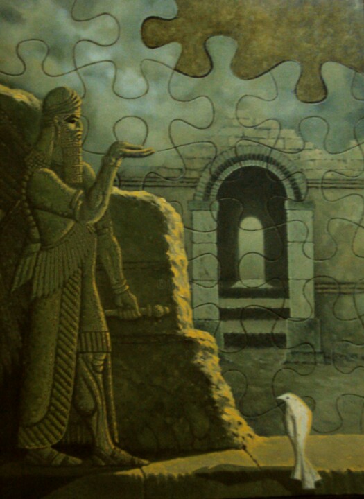 Painting titled "Trilogie Sémiramis…" by Faris Al-Rawi, Original Artwork, Oil