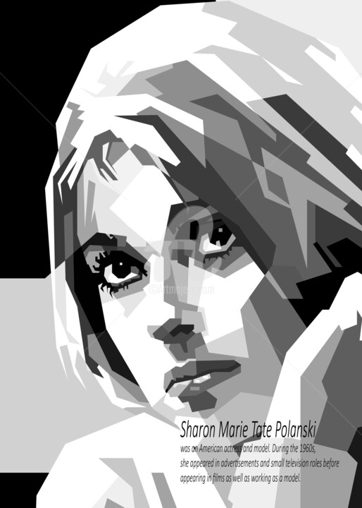 Digital Arts titled "Sharon Tate Hollywo…" by Fariza Abdurrazaq, Original Artwork, Digital Print