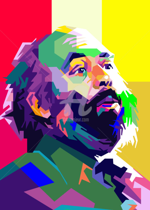 Digital Arts titled "Luciano Pavarotti O…" by Fariza Abdurrazaq, Original Artwork, Digital Print