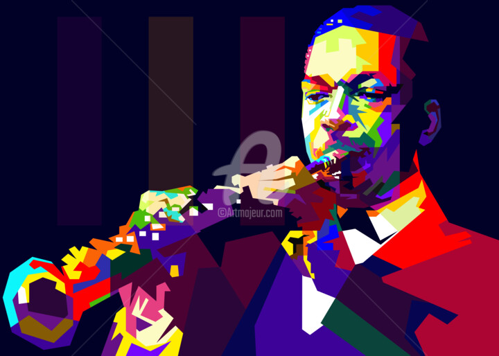 数字艺术 标题为“John Coltrane Jazz…” 由Fariza Abdurrazaq, 原创艺术品, 数字打印