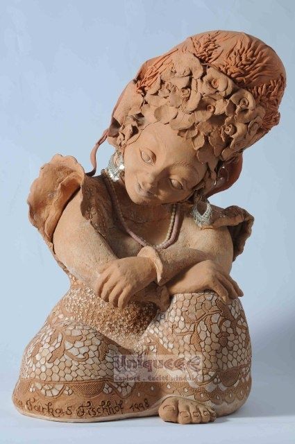 Sculpture titled "Hungarian Farmer's…" by farkas-fischhof, Original Art, Terra cotta