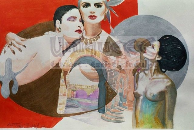 Painting titled "Feminine Surrealism" by Farkas Fischhof, Original Artwork, Oil