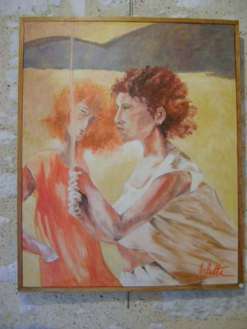Painting titled "femme volontaire" by Arlette Faure, Original Artwork, Oil
