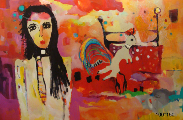Malarstwo zatytułowany „Breath” autorstwa Farnaz Shoar, Oryginalna praca, Akryl