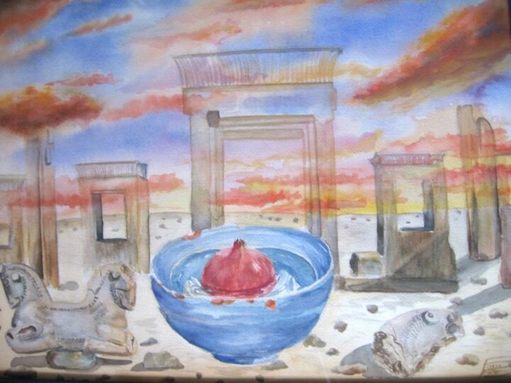 Peinture intitulée "persépolis " par Farnaz Pishro, Œuvre d'art originale