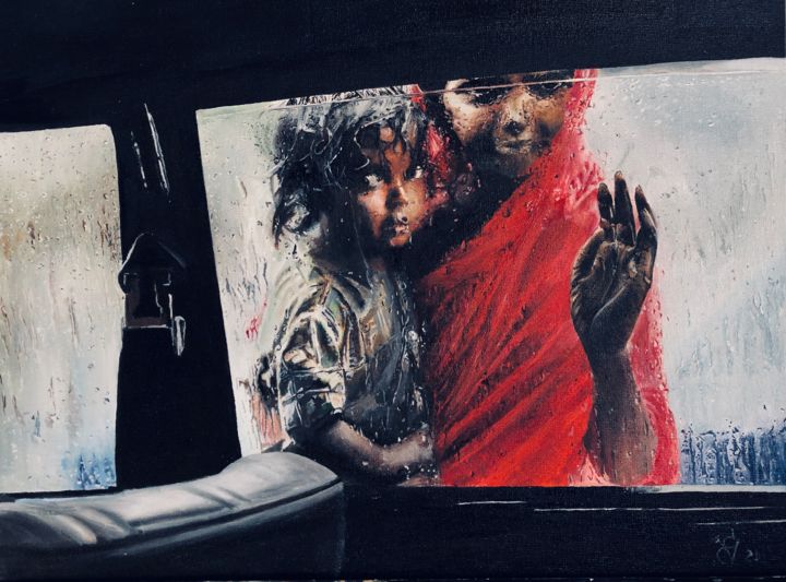Картина под названием "Indian people" - Ela Vichi, Подлинное произведение искусства, Масло