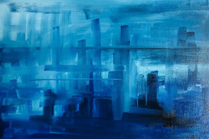 Pintura intitulada "City" por Ela Vichi, Obras de arte originais, Óleo