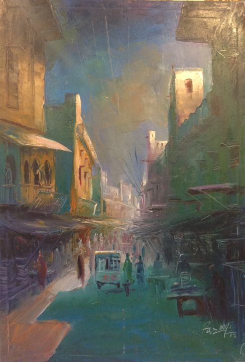 Painting titled "The Light and the D…" by Farooqi, Original Art,