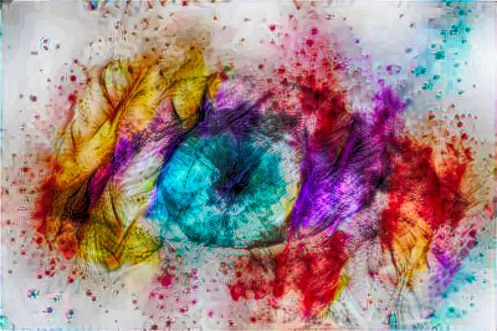 Digital Arts titled "Feathery Eye" by Farthaze Shamsudeen, Original Art, Photo Montage