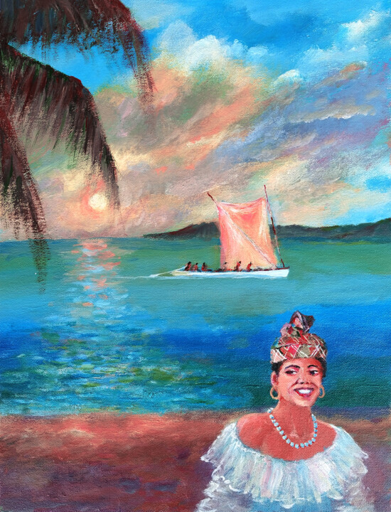 Peinture intitulée "Martinique Island" par Faruk Köksal, Œuvre d'art originale, Acrylique