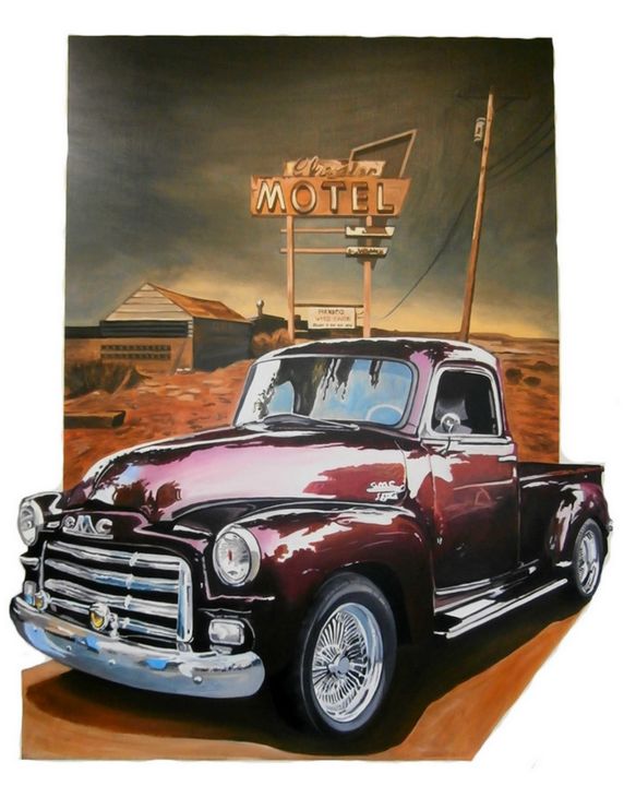 Painting titled "GMC TRUCK" by Off Olivier Fasquel, Original Artwork