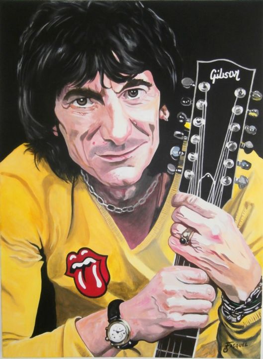 "RONNIE WOOD" başlıklı Tablo Off Olivier Fasquel tarafından, Orijinal sanat