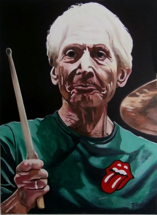 Painting titled "CHARLIE WATTS" by Off Olivier Fasquel, Original Artwork