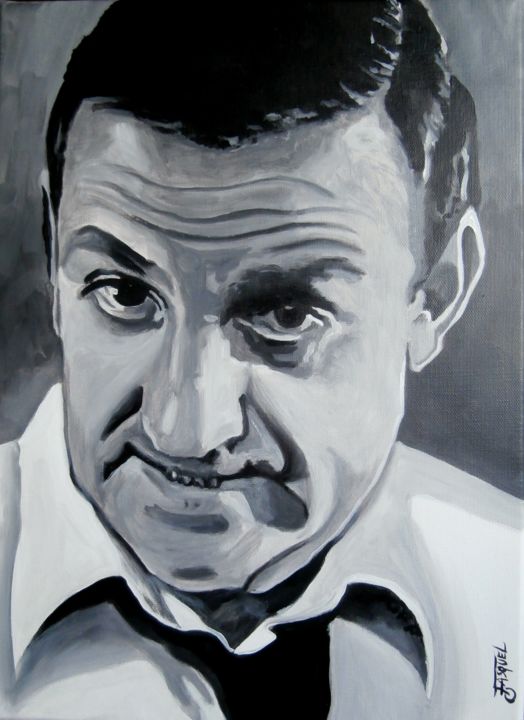 Painting titled "Lino VENTURA" by Off Olivier Fasquel, Original Artwork, Acrylic